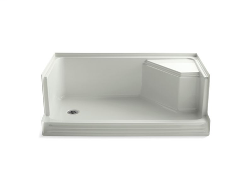Memoirs® 60" x 36" single threshold left-hand drain shower base with integral seat at right, Dune