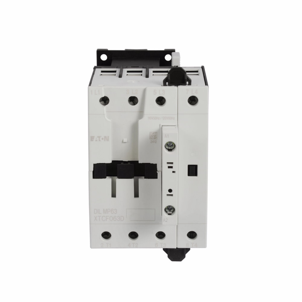 Product image for Cutler-Hammer XTCF080D00F XT IEC contactor, 80A, 230 Vac, 50 Hz, 0NO-0NC, 80A, Frame D, 55 mm, 50 Hz, 15, 20, 40, 50 hp (3PH @200, 230, 460, 575 V), Four-pole, Non-reversing, XT IEC series, Screw termin