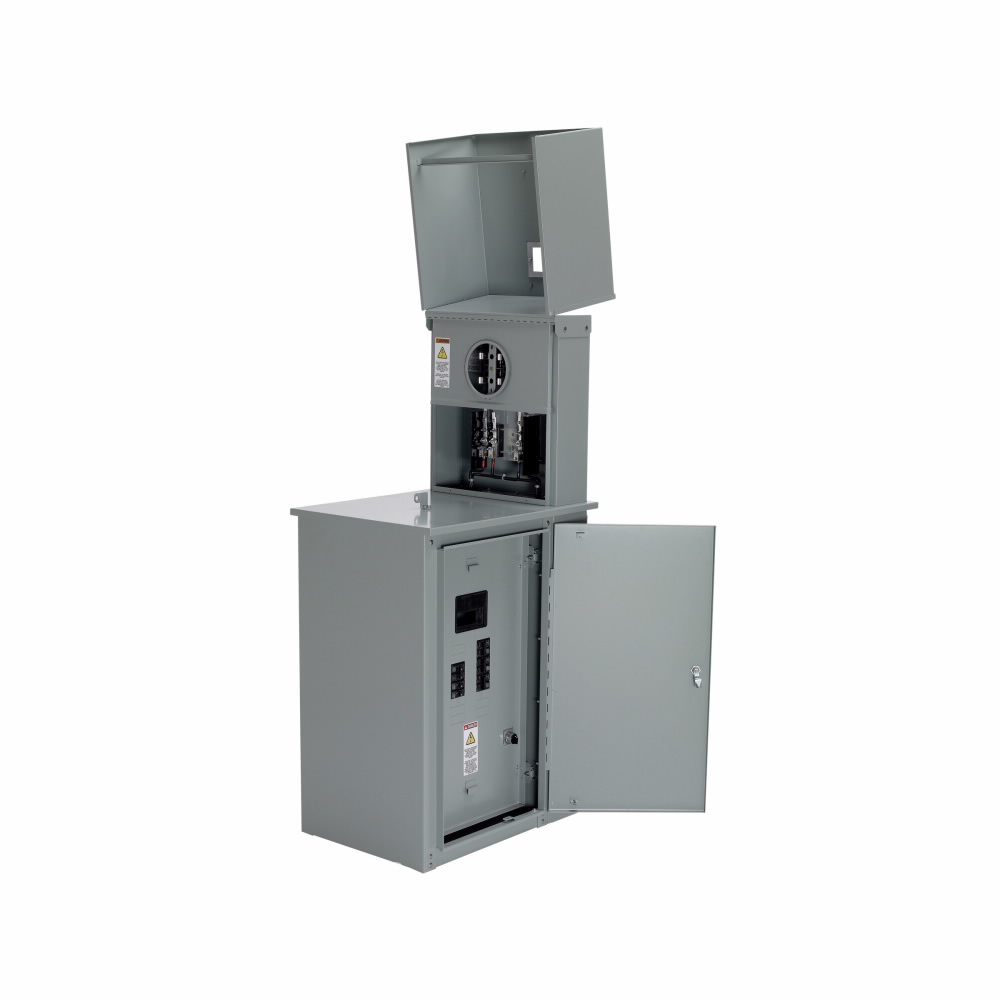 B-Line Series CMP4121 MC1 240 Volt 200 Amp 1-Phase 3-Wire 4-Jaw Gray NEMA 3R Plug-In Commercial Meter Pedestal B-Line Series CMP4121 MC1 240 Volt 200 Amp 1-Phase 3-Wire 4-Jaw Gray NEMA 3R Plug-In Commercial Meter Pedestal