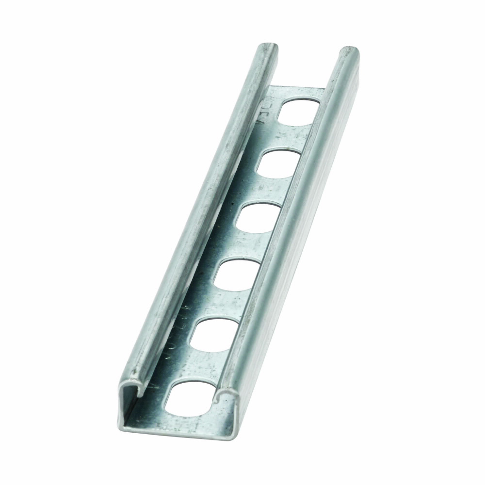 Eaton B-Line series strut channel, .81" channel height, 120" channel length, 1.62" channel width, Steel, 14 Gauge, SH hole pattern, B54 channel type, Stainless steel type 304