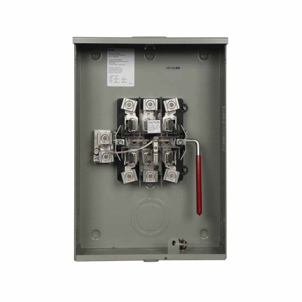 Eaton meter socket, Comm, 200A, Over/under, Hub cover plate, #6