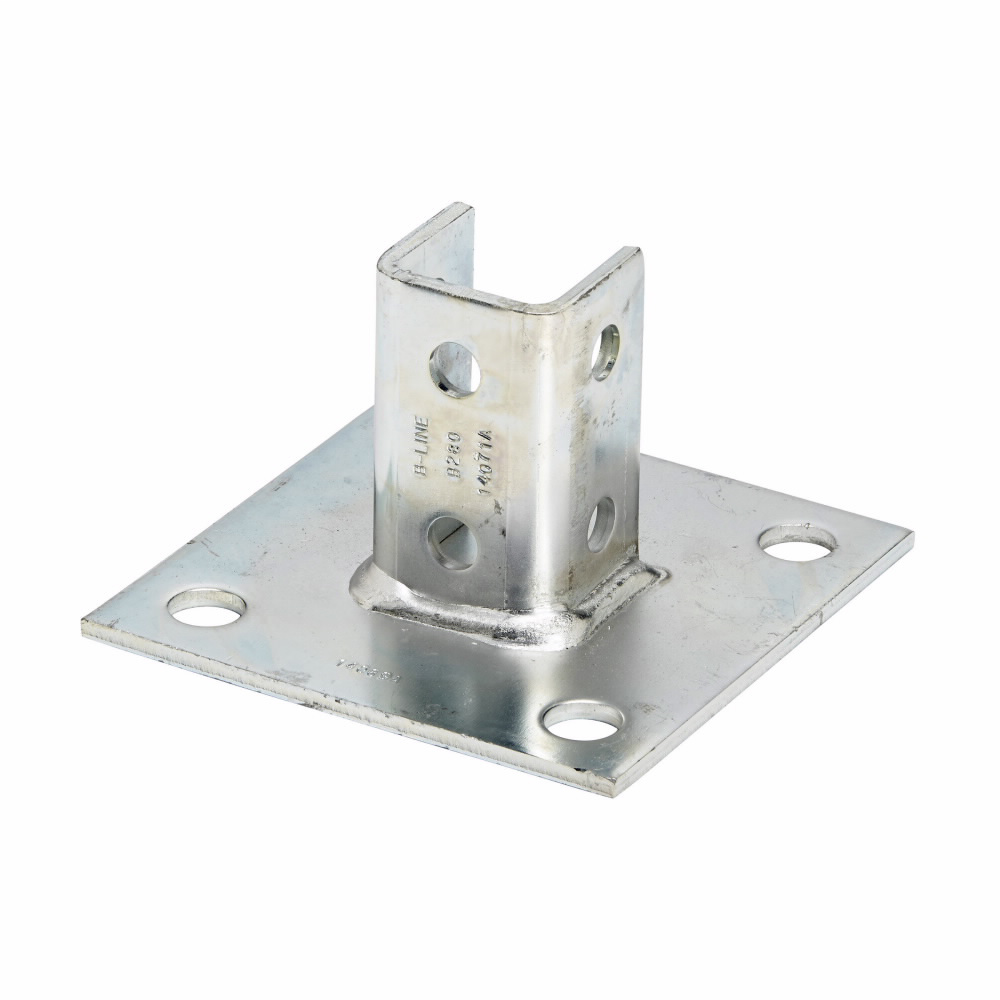 B-Line Series B280SQZN 6 x 6 x 3-1/2 Inch Zinc Plated Channel Post Base B-Line Series B280SQZN 6 x 6 x 3-1/2 Inch Zinc Plated Channel Post Base