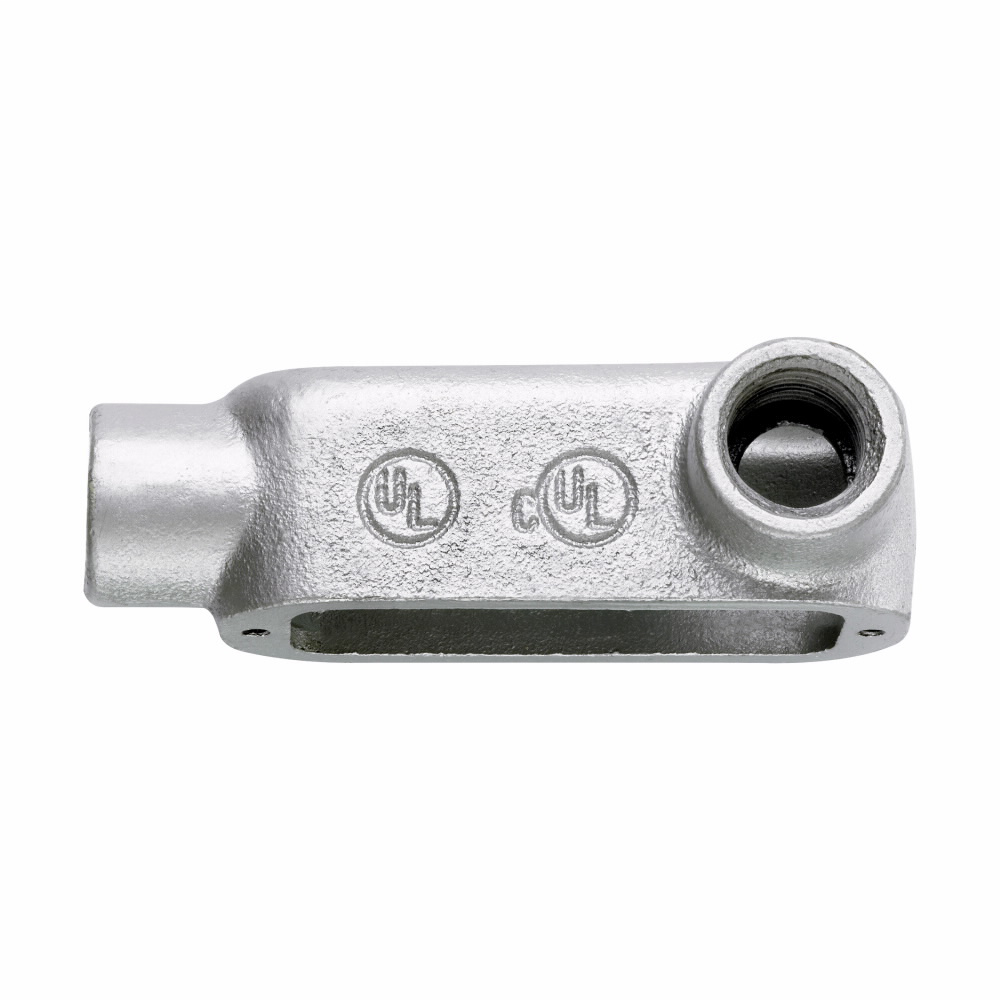 Crouse-Hinds Series LR200M CG 2 Inch Malleable Iron Form5 Type LR Threaded Rigid Conduit Body and Cover with Gasket Crouse-Hinds Series LR200M CG 2 Inch Malleable Iron Form5 Type LR Threaded Rigid Conduit Body and Cover with Gasket