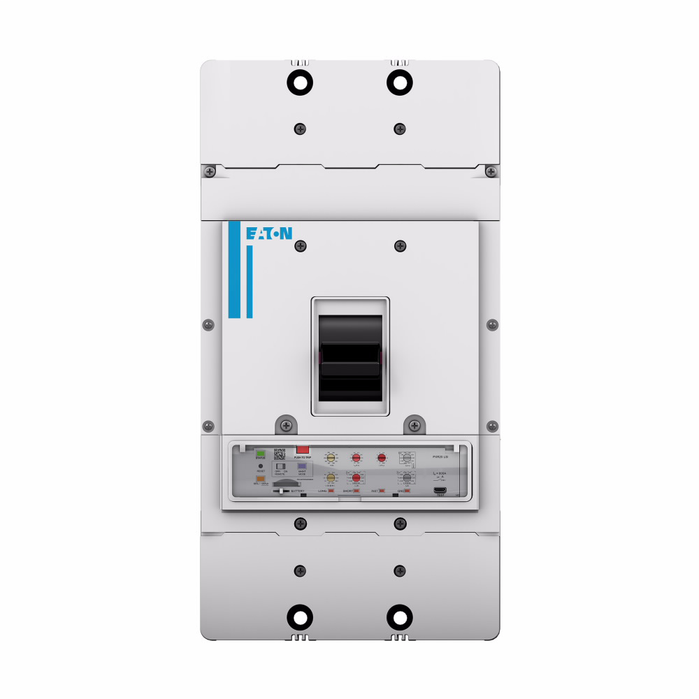 Product image for Cutler-Hammer PDF44M0800E2MJ Power Defense molded case circuit breaker, Globally Rated 100% UL, Frame 4, Four Pole (100% N), 800A, 65kA/480V, PXR20 LSI w/ Modbus RTU & Relays, Standard Line and Load (PD