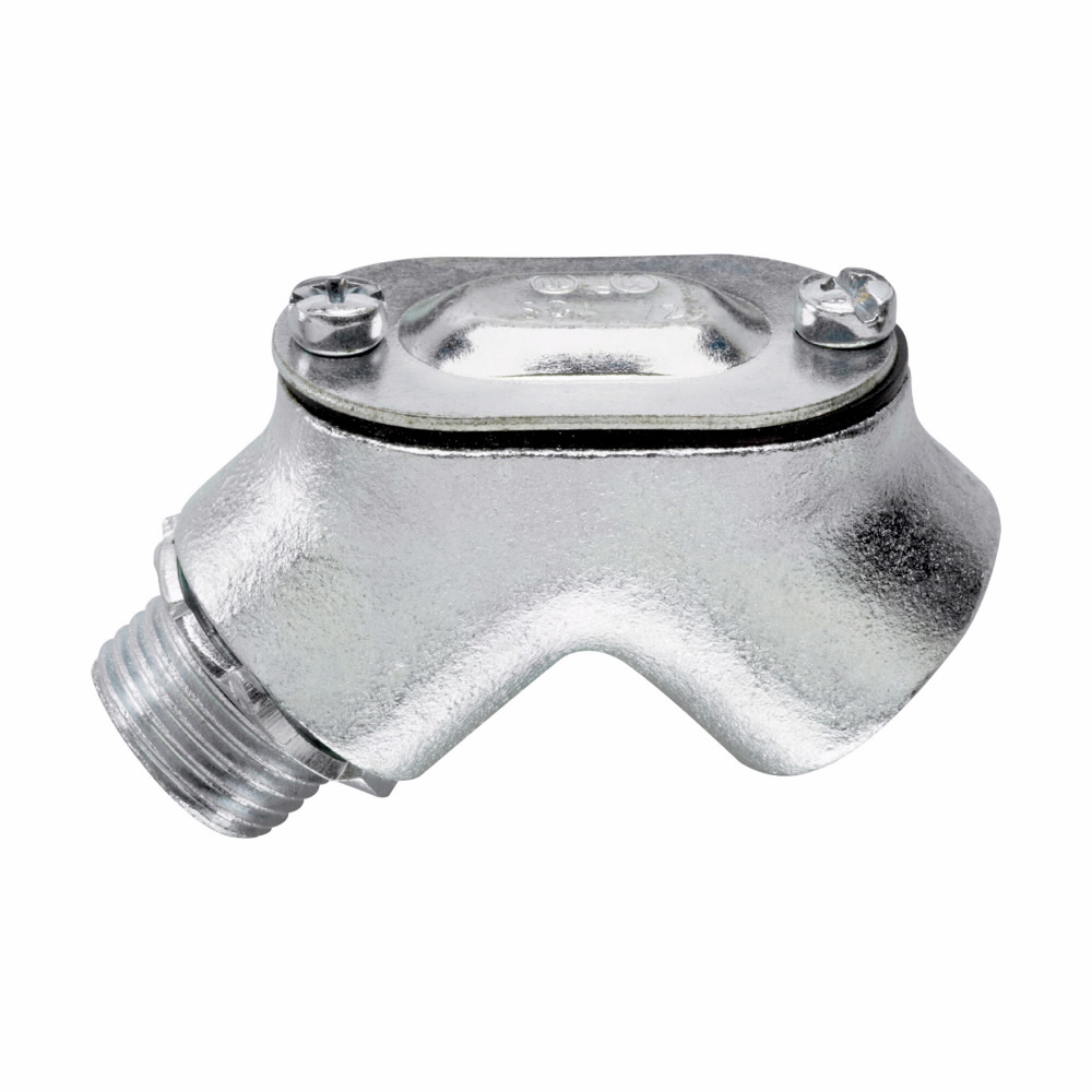 Crouse-Hinds Series 810 1/2 Inch Malleable Iron Male to Female 90 Degrees Rigid Conduit/Box Pull Elbow Crouse-Hinds Series 810 1/2 Inch Malleable Iron Male to Female 90 Degrees Rigid Conduit/Box Pull Elbow