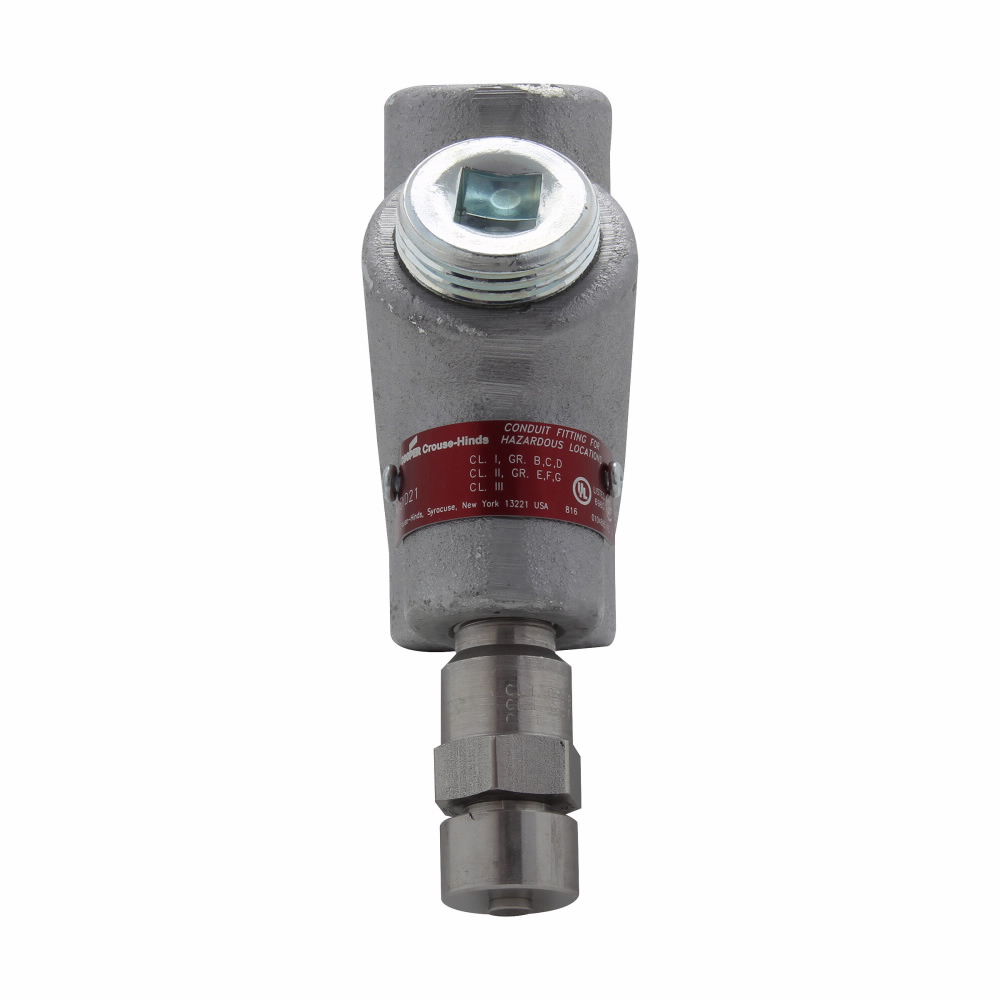 Crouse-Hinds Series EYD61 2 Inch Female Hub Electrogalvanized Ductile/Iron Alloy Conduit Drain Seal Crouse-Hinds Series EYD61 2 Inch Female Hub Electrogalvanized Ductile/Iron Alloy Conduit Drain Seal