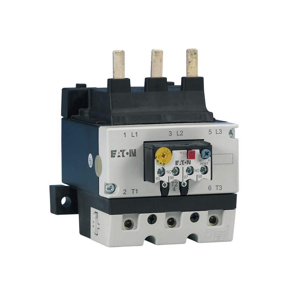 Product image for Cutler-Hammer XTOB150GC1S XT IEC bimetallic overload relay, 120-150A overload range, 90 mm Frame size, 1NO-1NC contact configuration, Separate mount mounting, used with 80-170A contactor, 10A trip type