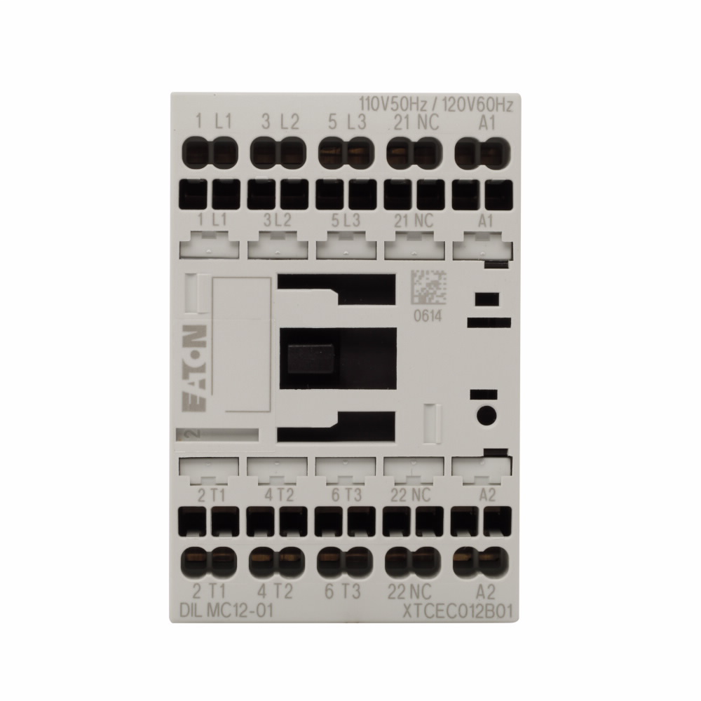 Product image for Cutler-Hammer XTCEC015B01TD XT IEC contactor, 15A, 24 Vdc, 1NC, 15A, Frame B, 45 mm, 1, 2, 3/ 5, 5, 10, 10 hp (1/3PH @115, 200, 230/200, 230, 460, 575 V), DILMC15-01, Three-pole, Non-reversing, , Spring