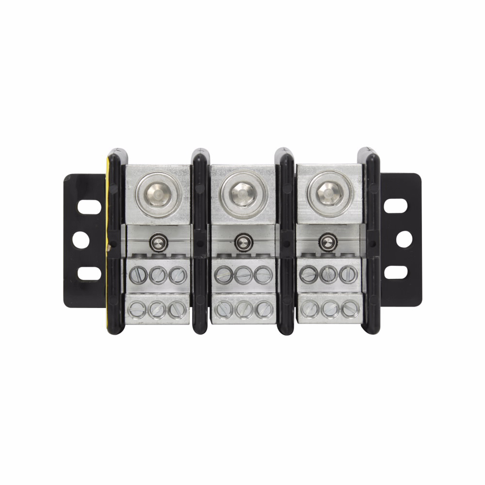 Bussmann Series 16023-3 3-Pole 6 AWG to 350 MCM Thermoplastic Splicer Power Terminal Block Bussmann Series 16023-3 3-Pole 6 AWG to 350 MCM Thermoplastic Splicer Power Terminal Block