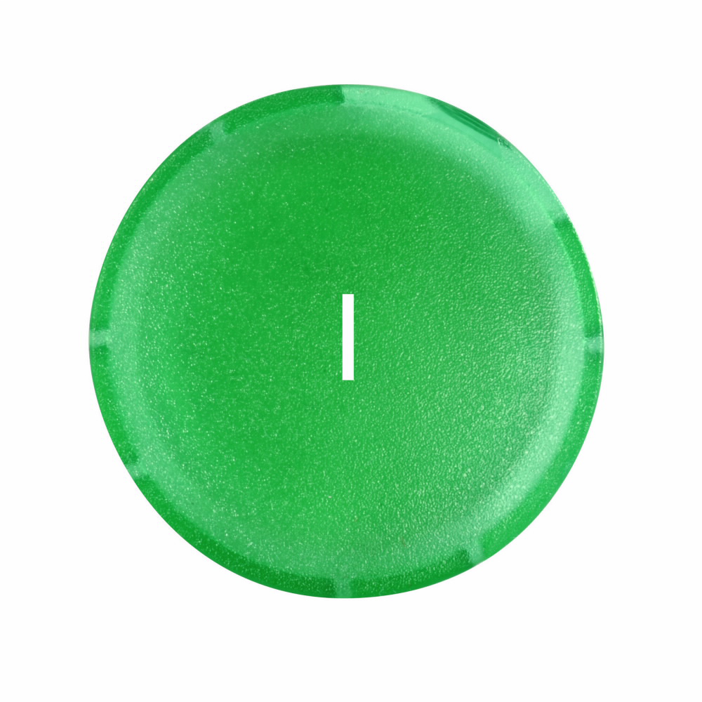 Product image for Cutler-Hammer M22-XDL-G-X1 M22 pushbutton button lens, M22 Button Lens, 22.5 mm, Illuminated, Button: green, Inscription: I/ X1, IP67, IP69K, NEMA 4X, 21
