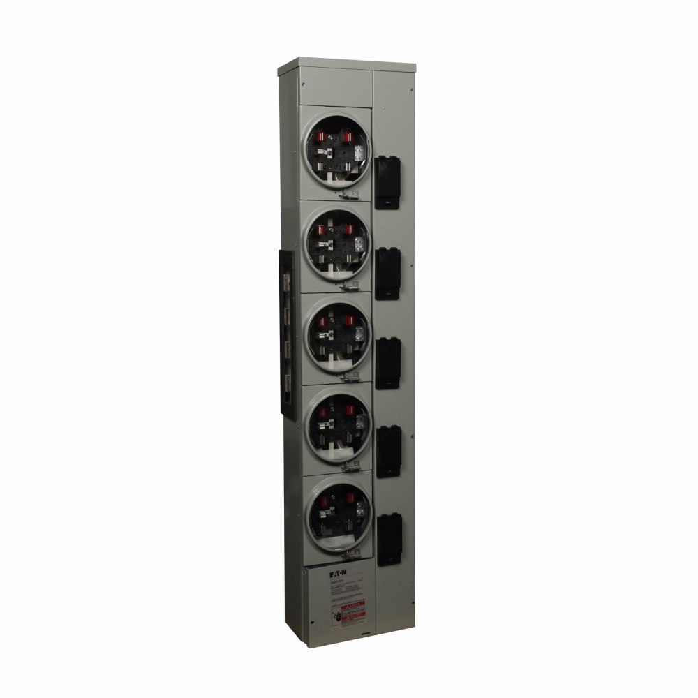 Eaton Electrical 3MM512RRL 208 Star/120 VAC 125 Amp 3-Phase 4-Wire 5-Socket Aluminum Ringless Meter Stack Module Eaton Electrical 3MM512RRL 208 Star/120 VAC 125 Amp 3-Phase 4-Wire 5-Socket Aluminum Ringless Meter Stack Module