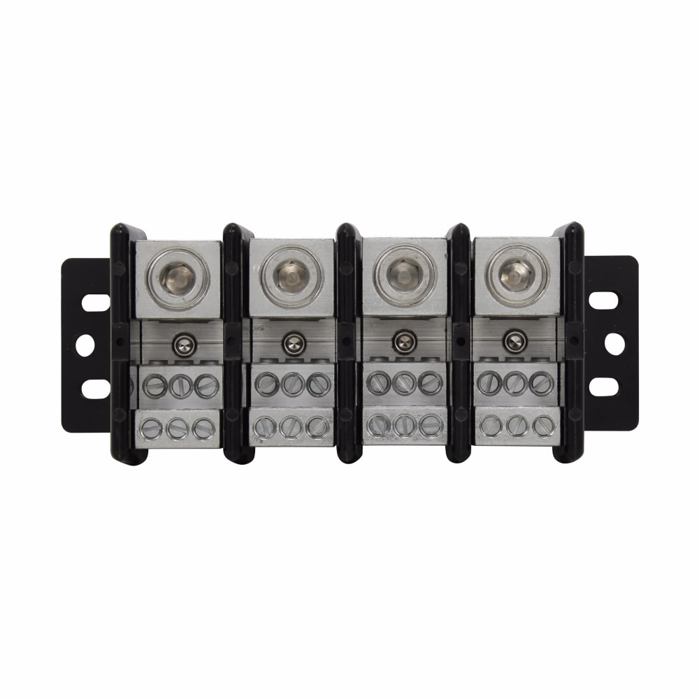 Product image for Bussmann Series 16023-4 4-Pole 6 AWG to 350 MCM Thermoplastic Splicer Power Terminal Block