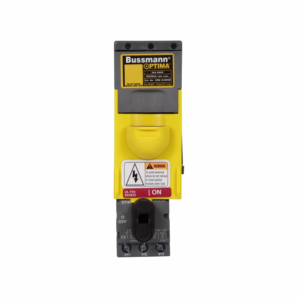 Bussmann Series OPM-1038SW 30 Amp 600 VAC/VDC Non-Rejection Fuse Holder and Disconnect Switch Bussmann Series OPM-1038SW 30 Amp 600 VAC/VDC Non-Rejection Fuse Holder and Disconnect Switch