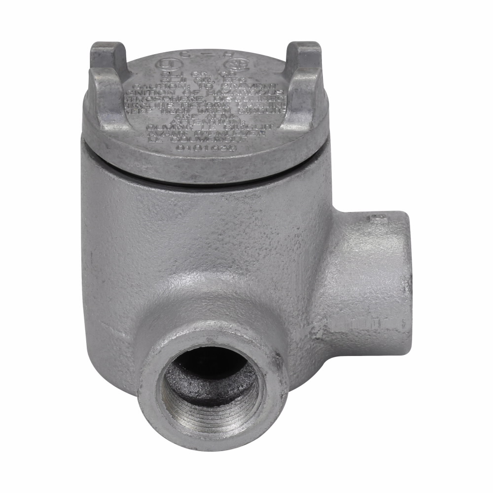 Crouse-Hinds Series GUAL16 1/2 Inch Hub 3 Inch Cover Opening Cast Iron Conduit Outlet Box with Cover Crouse-Hinds Series GUAL16 1/2 Inch Hub 3 Inch Cover Opening Cast Iron Conduit Outlet Box with Cover
