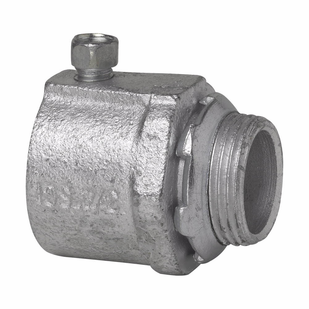 Crouse-Hinds Series 150P 1/2 Inch Malleable Iron Non-Insulated Set Screw Straight Rigid Conduit Connector Crouse-Hinds Series 150P 1/2 Inch Malleable Iron Non-Insulated Set Screw Straight Rigid Conduit Connector