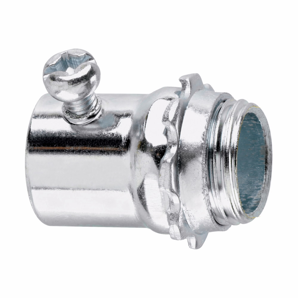 Crouse-Hinds Series 451 3/4 Inch Steel Non-Insulated Set Screw Straight EMT Connector Crouse-Hinds Series 451 3/4 Inch Steel Non-Insulated Set Screw Straight EMT Connector