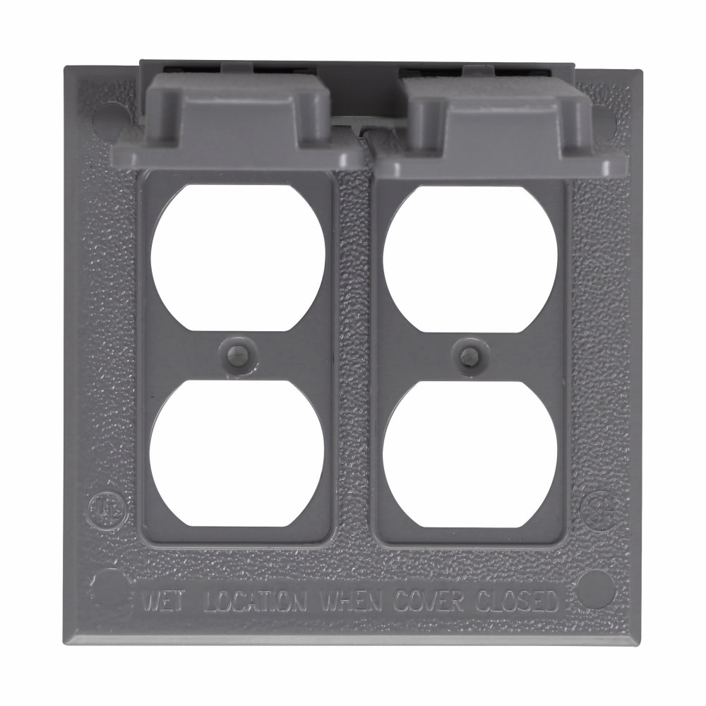Crouse-Hinds Series TP7228 2-Gang 10/Box Gray Weatherproof Duplex Receptacle Cover Crouse-Hinds Series TP7228 2-Gang 10/Box Gray Weatherproof Duplex Receptacle Cover