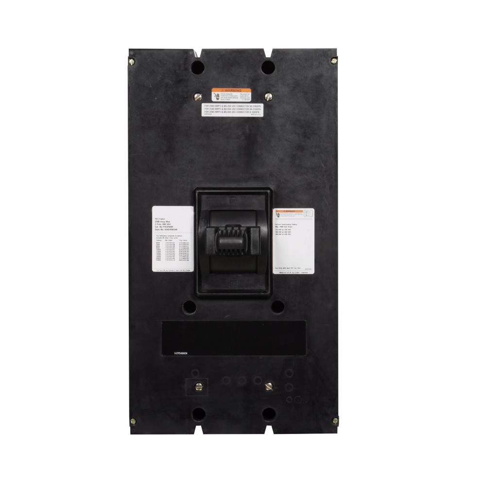 Product image for Cutler-Hammer PB32500F Classic molded case circuit breaker frame, R-frame, PB, Frame only, Adjustable thermal, adjustable magnetic trip type, 3000-8000A trip rating, Three-pole, 2500A, 600 Vac, 250 Vdc,