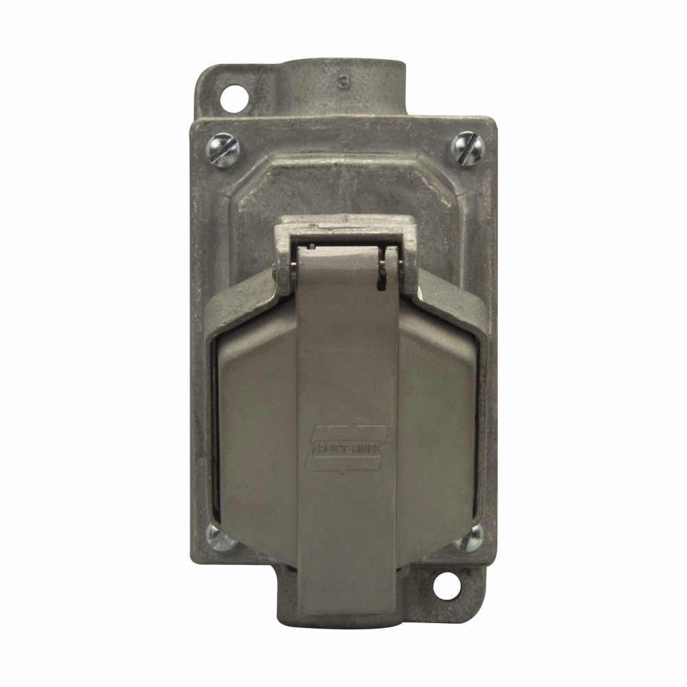 Crouse-Hinds Series ENRC21201 3/4 Inch Hub 1-Gang 20 Amp 125 Volt Feed-Through Interlocked Circuit Breaking Receptacle Crouse-Hinds Series ENRC21201 3/4 Inch Hub 1-Gang 20 Amp 125 Volt Feed-Through Interlocked Circuit Breaking Receptacle