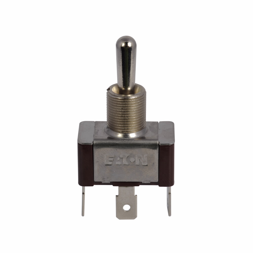 Product image for Cutler-Hammer XTD2E1A X Series Toggle Switch, Circuit position: ON-OFF-ON, Single-pole, Double-throw, 20A at 125 Vac, 10A at 277 Vac, 15A at 28 Vac, 3/4 hp at 125-250 Vac, 0.250-inch spade terminal