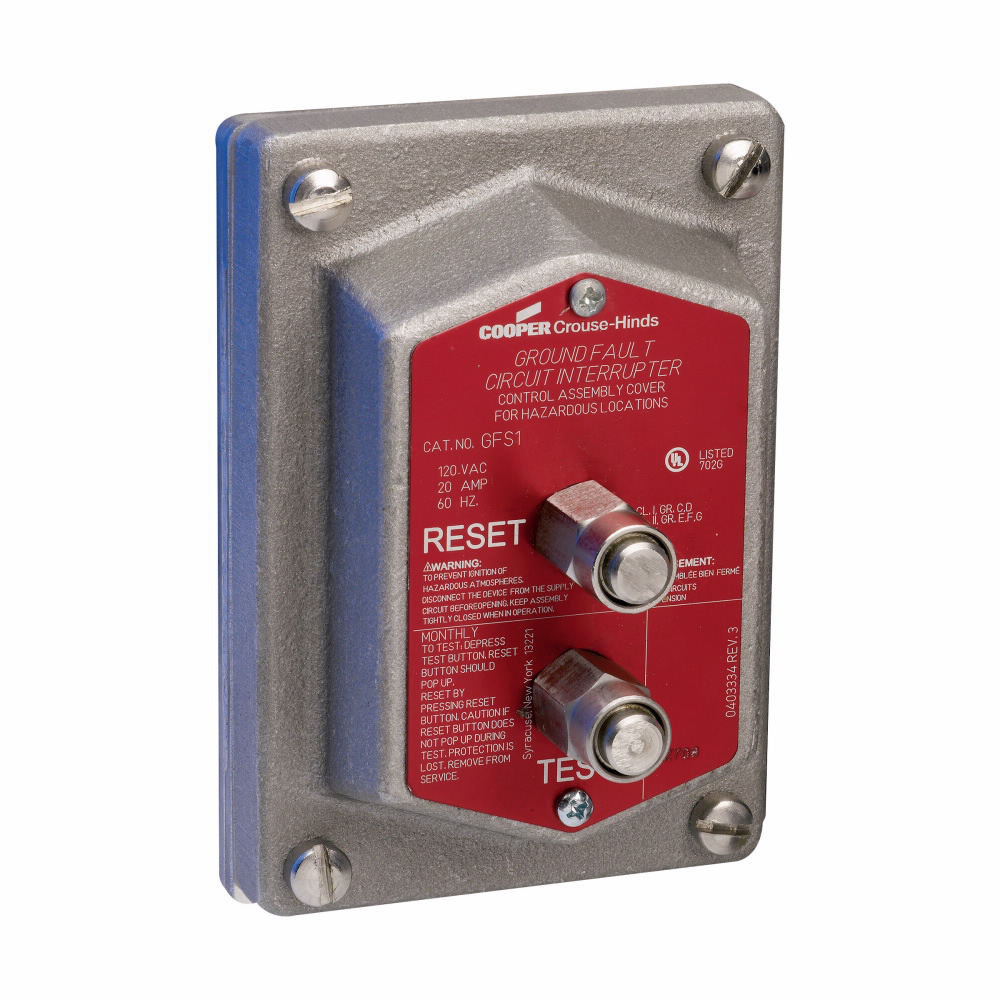 Crouse-Hinds Series GFS1 125 VAC 5 mA Ground Fault Circuit Interrupter Crouse-Hinds Series GFS1 125 VAC 5 mA Ground Fault Circuit Interrupter