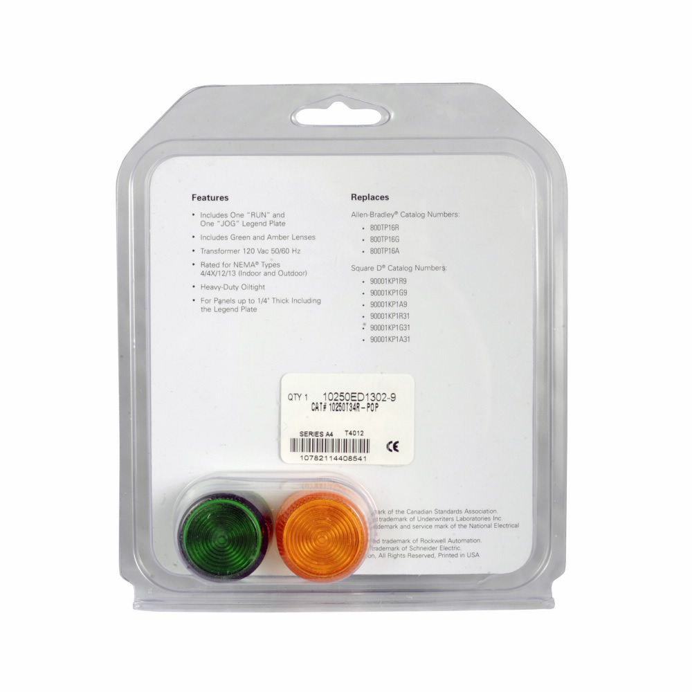 Product image for Eaton Electrical 10250T34R-POP 30.5 mm 120 VAC/VDC Chrome Plated Die-Cast Zinc Incandescent Indicating Light