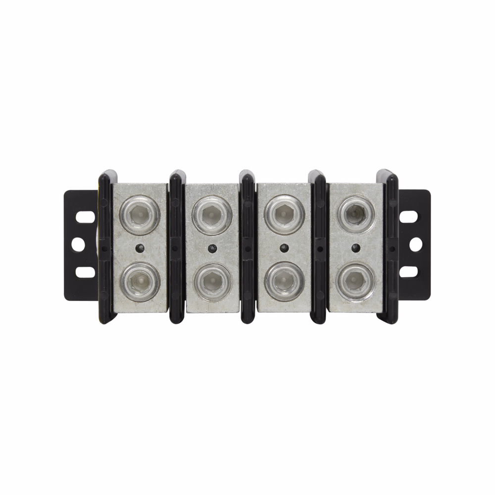 Product image for Bussmann Series 16005-4 4-Pole 6 AWG to 350 MCM Thermoplastic Splicer Power Terminal Block