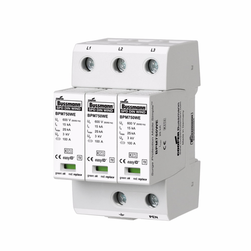 Product image for BUSS BSPM3400WE 400V 3P MOV Din SPD
