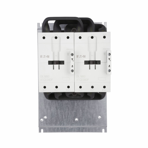 Product image for Cutler-Hammer XTCR080F11A XT IEC contactor, 80A, Top-mounted, 110 Vac 50 Hz, 120 Vac 60 Hz, 1NO-1NC, 80A, Frame F, 90 mm, 50-60 Hz, 7.5, 15/ 25, 30, 60, 75 hp (1/3PH @115, 230/200, 230, 460, 575 V), Thr