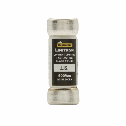 Eaton Bussmann series JJS fuse, Small footprint, 600V, 3A, 200 kAIC at 600 Vac, Non Indicating, Current-limiting, Very Fast Acting Fuse, Ferrule end X ferrule end, Class T