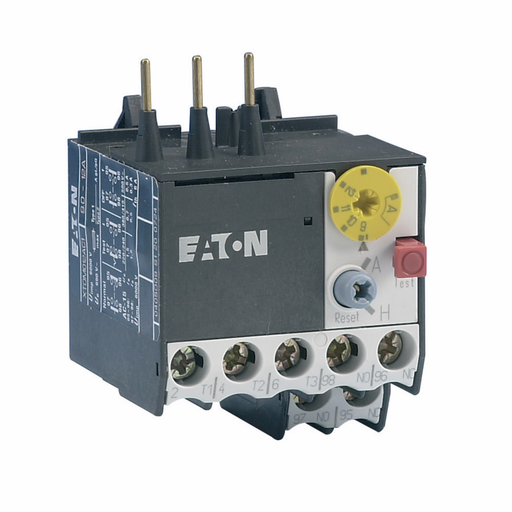 Product image for Cutler-Hammer XTOM012AC1 XT IEC control relay, XT IEC Miniature Overload Relay, 9-12A overload range, 45 mm - mini Frame size, 1NO-1NC contact configuration, Direct to contactor mounting, 10A trip type