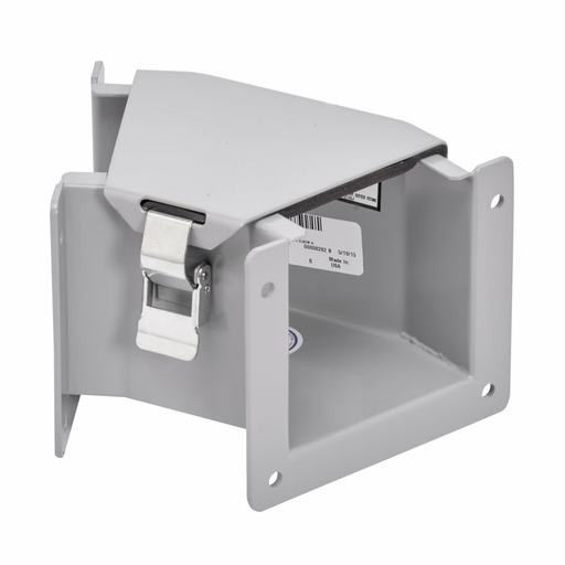 Product image for B-Line 88-12LE45A Wireway Elbow Fitting, Lay-in, 45? elbow, top opening, NEMA 12, Steel, Includes zinc plated hardware and latches, 8" X 8"