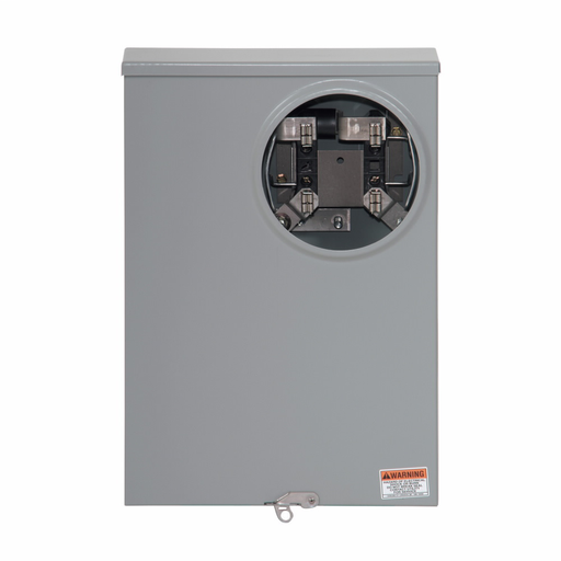 Product image for Cutler-Hammer UTRS240ACH meter socket, 1-pos resi service, 200A, Under, Solid top, 3/8 inch stud, 4-jaw, 1-ph, 3/8 inch stud, Gnd conn (#14-#2 Cu), Triplex, 3-wire, Ringless, 600 Vac