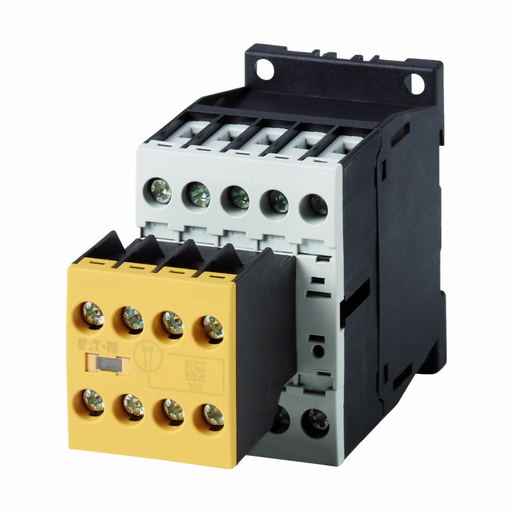 Product image for Cutler-Hammer XTSRE10B44A XT IEC contactor, 110 Vac 50 Hz, 120 Vac 60 Hz, 4NO-4NC, Frame B, 45mm, 50-60 Hz, Three-pole, Size K, 380-415V, Freedom, Safety contactor relay