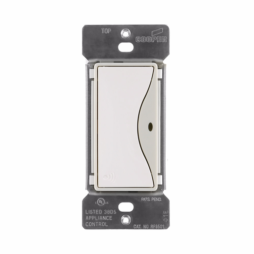 Eaton Z-Wave plus decorator switch, Power Failure Memory, 15A, 120V, White satin, 60 Hz, LED, CFL, incandescent, MLV, ELV, fluorescent, and halogen, Single-pole, Three-way, Multi-location, Used with RF9517