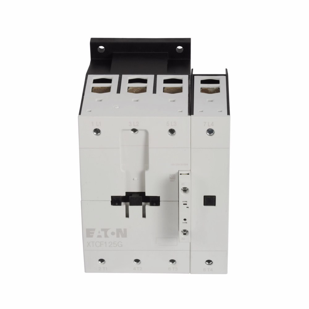 Product image for Cutler-Hammer XTCF125G00AD XT IEC contactor, 125A, 120 Vdc, 0NO-0NC, 125A, Frame G, 90 mm, 25, 30, 60, 75 hp (3PH @200, 230, 460, 575 V), Four-pole, Non-reversing, XT IEC series, Screw terminals, Full v