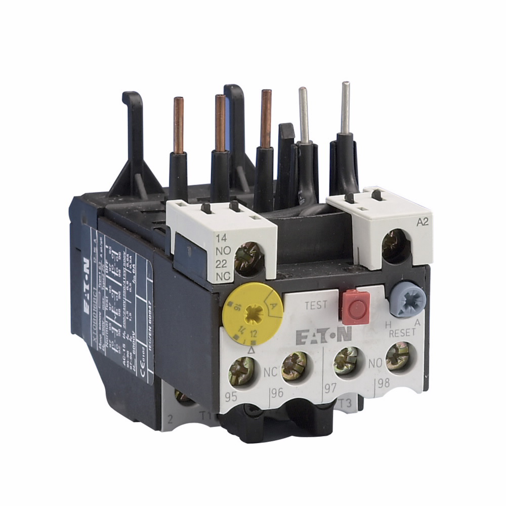Product image for Cutler-Hammer XTOB016BC1 XT IEC bimetallic overload relay, 12-16A overload range, 45 mm Frame size, 1NO-1NC contact configuration, Direct to contactor mounting, used with 12-15A contactor, 10A trip type