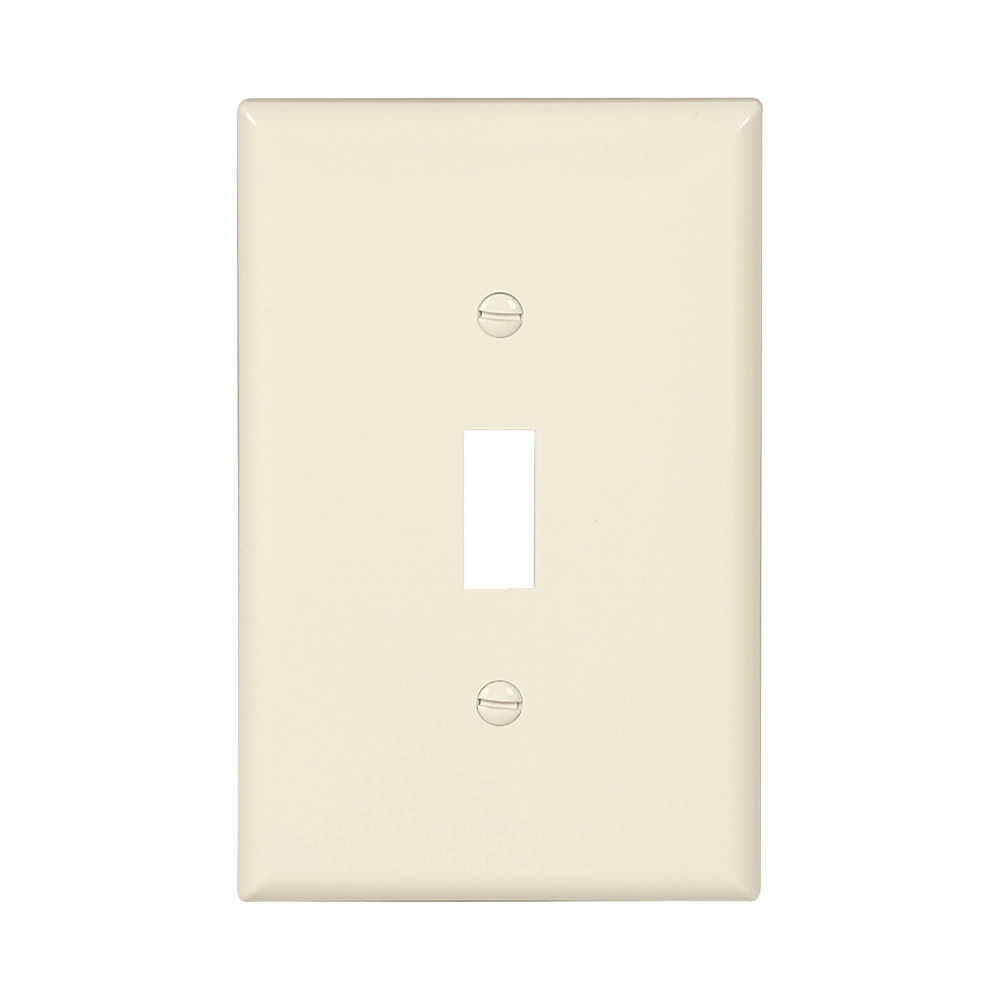 Product image for Eaton Wiring Devices PJ1LA 1-Gang Light Almond Polycarbonate Medium Toggle Switch Wallplate