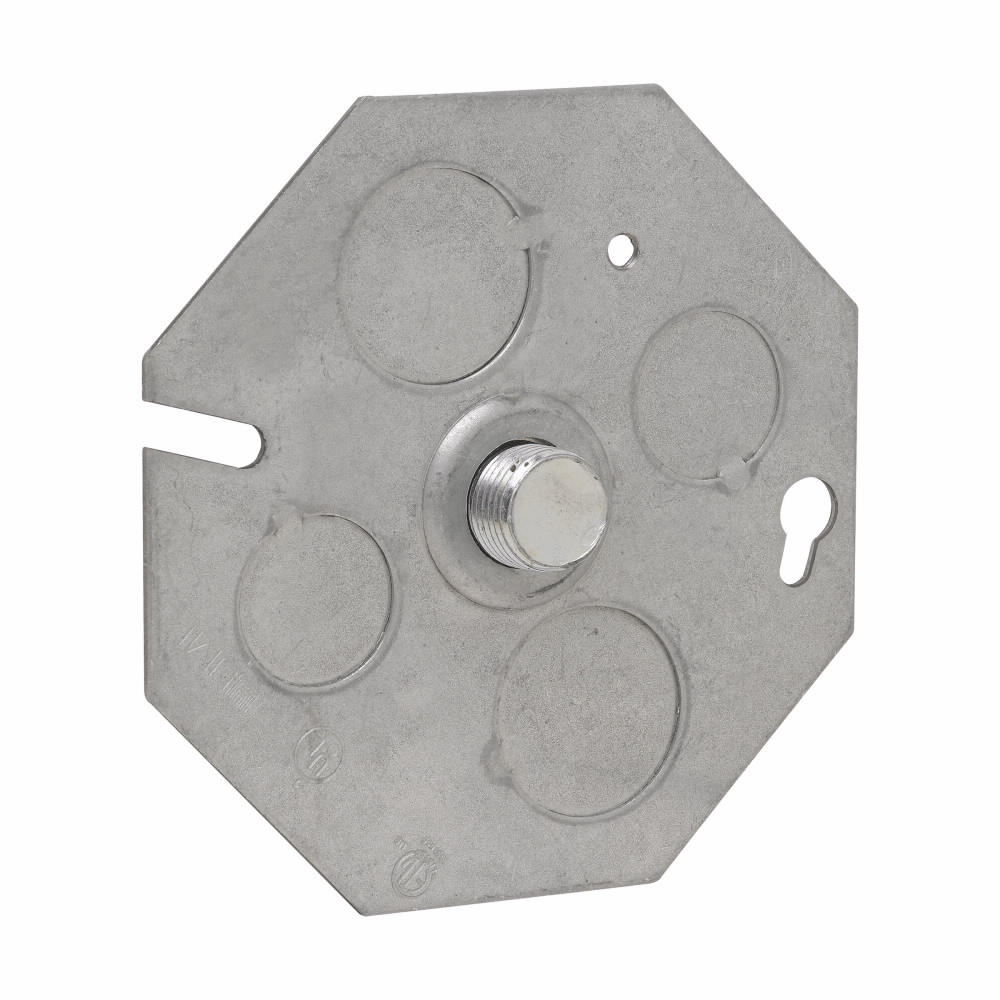 Product image for Crouse-Hinds TP650 Concrete Box Plate, 3/8" Stud, w/ Knockouts, Steel