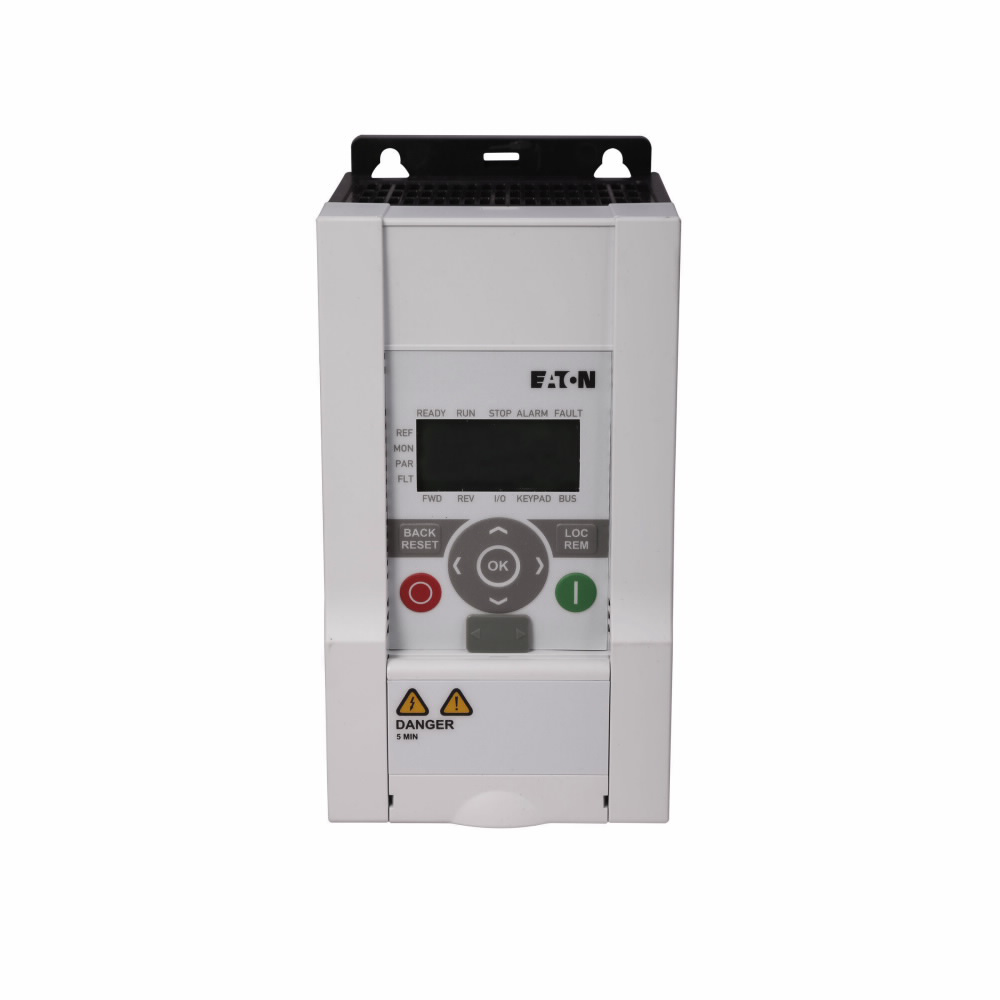 Product image for Cutler-Hammer MMX11AA2D4N0-0 M-Max Series sensorless vector adjustable frequency drive, Single-phase in, three-phase out, 2.4A, 0.5HP, FS2, W/O EMC, 115V input, 230V output voltage