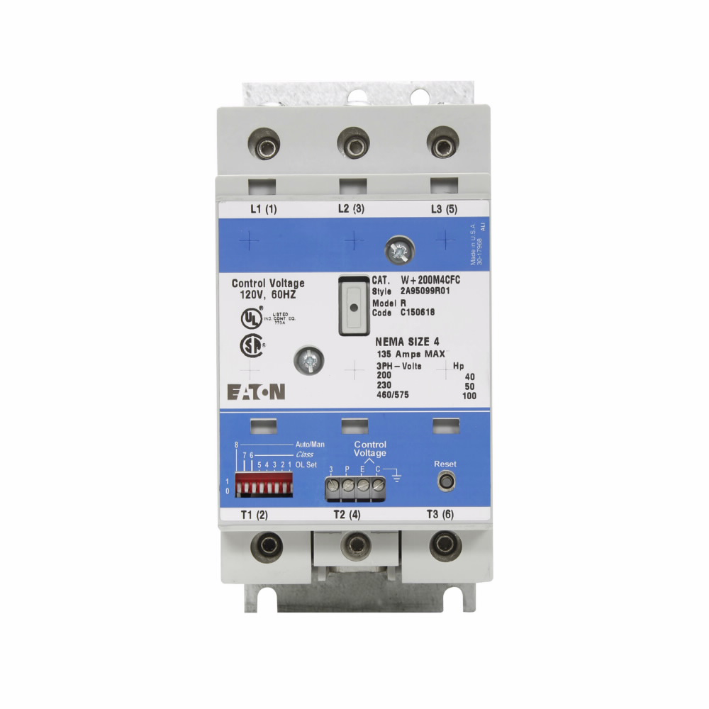 Product image for Cutler-Hammer W+200M4CFC NEMA starter, Space SVG Starter, 120V Coil, Nema Size 0, 4-20 A