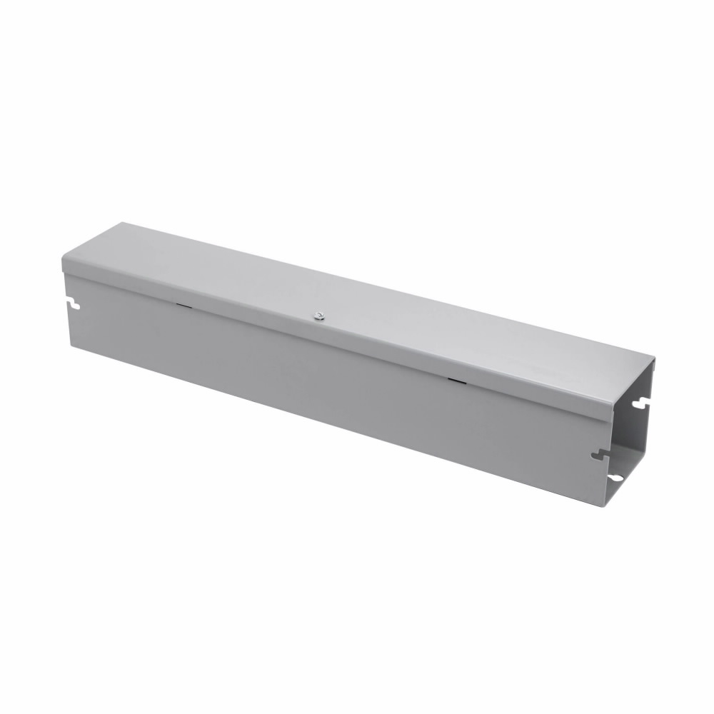 Product image for B-Line 44120-HSNK 4" x 4" x 120" HSNK wireway, Thru holes, No knockouts, Hinged cover, NEMA 1, Steel, Hinged, ANSI 61 gray, 16 gauge