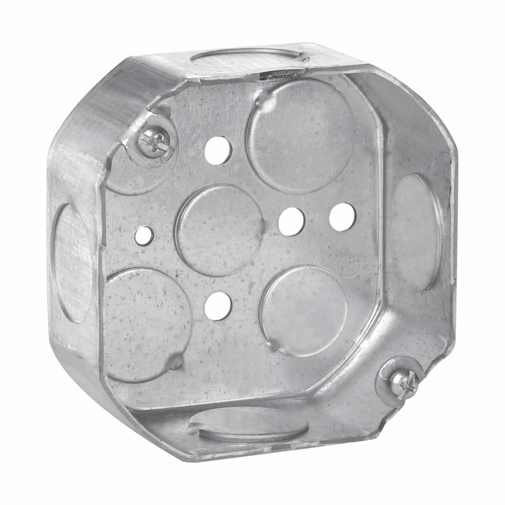 Product image for Crouse-Hinds TP276 4" x 1-1/2" Steel Octagon Outlet Box