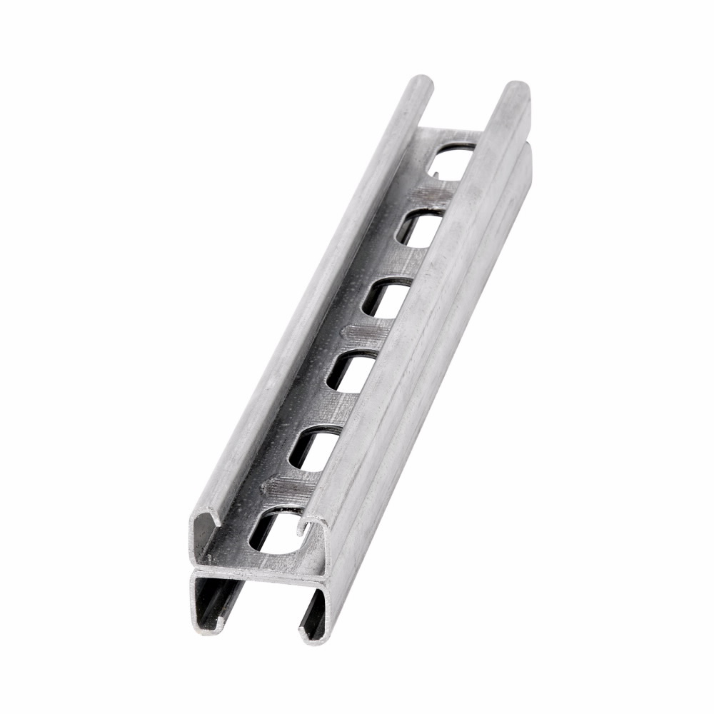 B-Line B54SHA-120GLV 1-5/8"W x 13/16"H Back-to-Back Channel, 9/16" x 11/8" Slotted on 2" Centers, 14ga, 10ft Length, Pre-Galvanized Product image for B-Line B54SHA-120GLV 1-5/8"W x 13/16"H Back-to-Back Channel, 9/16" x 11/8" Slotted on 2" Centers, 14ga, 10ft Length, Pre-Galvanized
