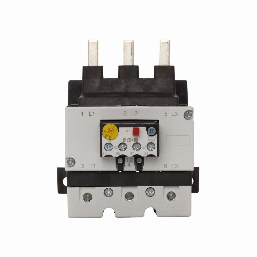 Product image for Cutler-Hammer XTOB070GC1 XT IEC bimetallic overload relay, 50-70A overload range, 90 mm Frame size, 1NO-1NC contact configuration, Direct to contactor mounting, used with 80-170A contactor, 10A trip typ