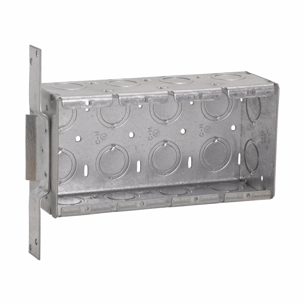 Product image for Crouse-Hinds Series TP638 7-3/8 x 2-1/2 x 3-3/4 Inch Steel 4-Gang Switch Box