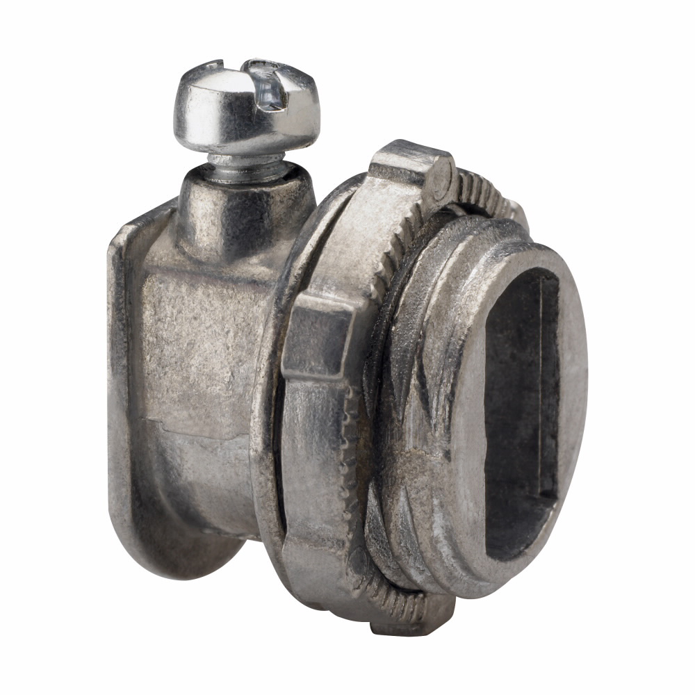Product image for Crouse-Hinds Series BX38 3/8 Inch Die-Cast Zinc Set Screw Oval Cable/FMC Connector