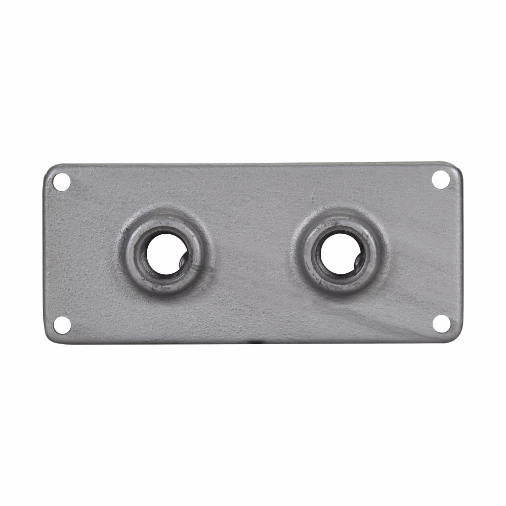 Product image for Crouse-Hinds Series RSP33 1 Inch 8-1/2 x 4 Inch Iron Alloy Junction Box Conduit Hub Plate