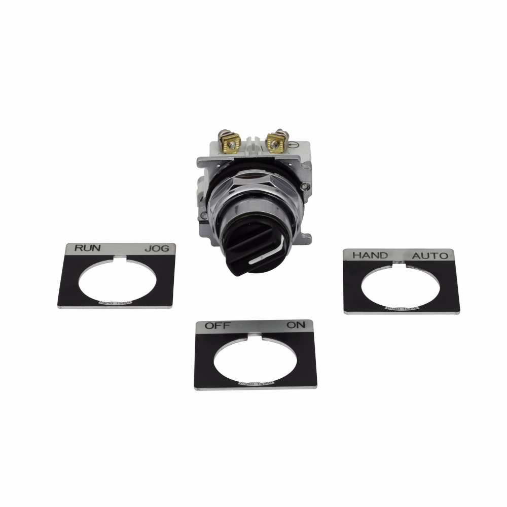 Product image for Eaton Electrical 10250T20KB-POP 600 VAC 1NO 1NC 30.5 mm 2-Position Black IP65 Knob Non-Illuminated Selector Switch