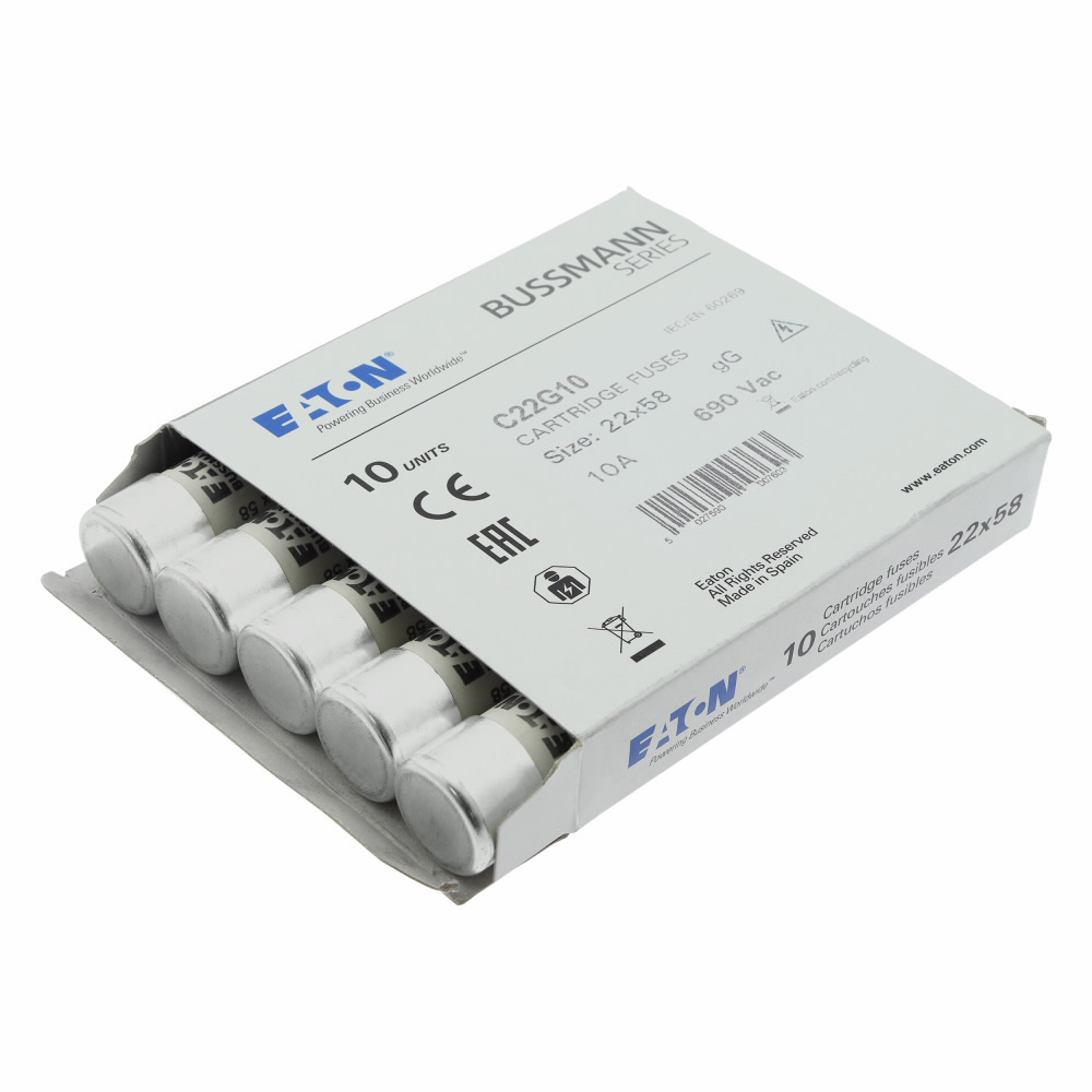 Product image for BUSS C22G10 CYLINDRICAL FUSE 22 x 5